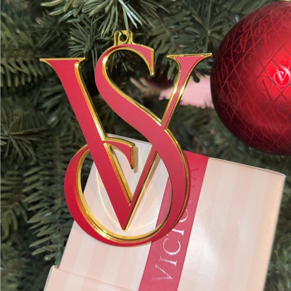 Victoria's Secret Festive Red and Gold Christmas Ornament small
